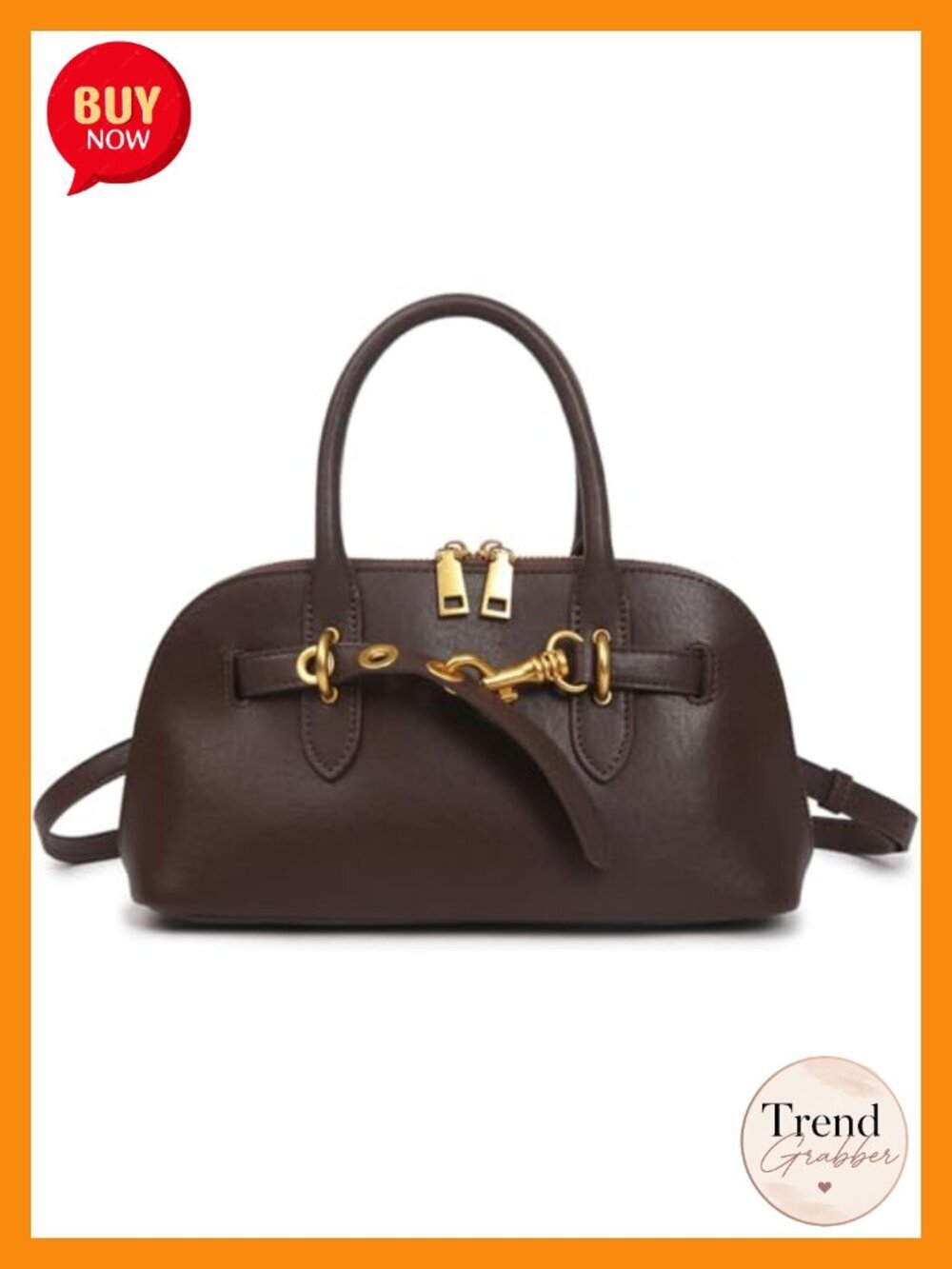 Genuine Leather Structured Satchel Handbag - Top Handle Crossbody Purse - Daily